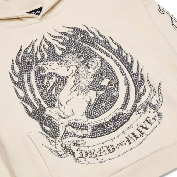 Bluza Trapstar X Ed Hardy Dead or Alive Z Kryształkami – Kremowa