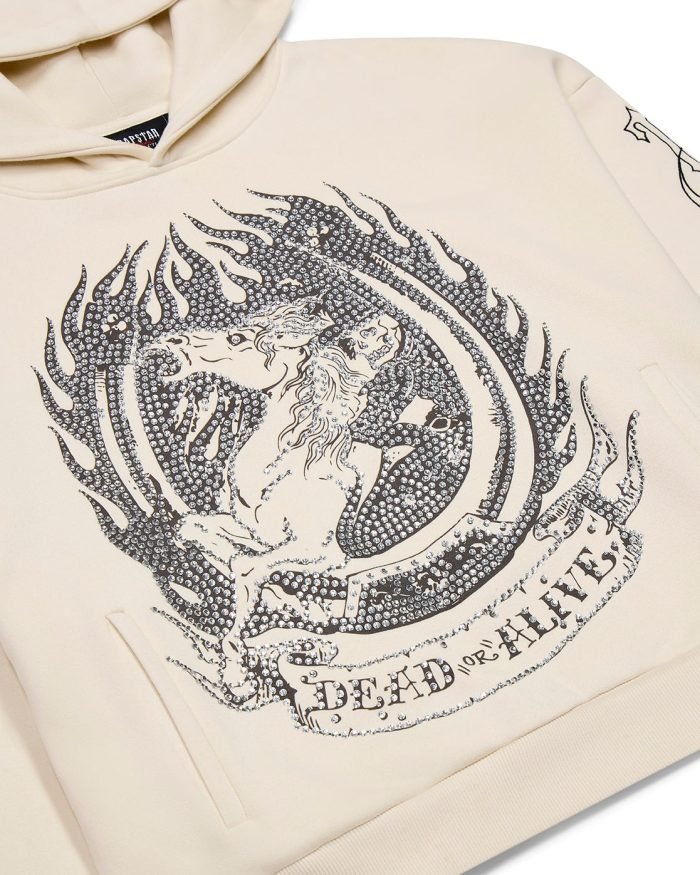 Bluza Trapstar X Ed Hardy Dead or Alive Z Kryształkami – Kremowa Bluza Trapstar X Ed Hardy Dead or Alive Z Kryształkami – Kremowa