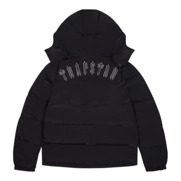 Czarna Kurtka Irongate Trapstar z Odpinanym Kapturem
