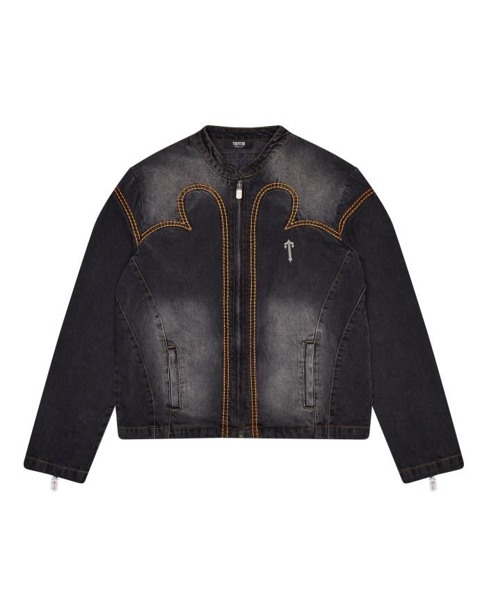 Kurtka Jeansowa Trapstar Irongate T Panel – Sprana Czerń Kurtka Jeansowa Trapstar Irongate T Panel – Sprana Czerń