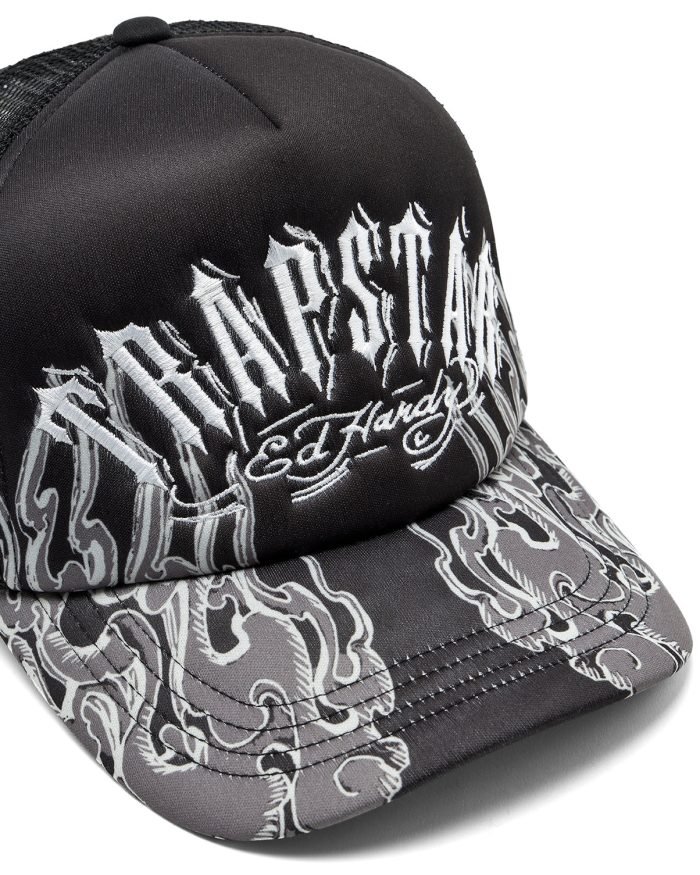 Trapstar X Ed Hardy Flame Trucker – Czarny Trapstar X Ed Hardy Flame Trucker – Czarny